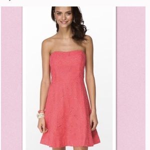 Lilly Pulitzer strapless coral lace dress